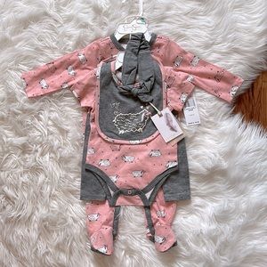NWT | Jessica Simpson | matching set | pink + grey sheep | 3-6mth